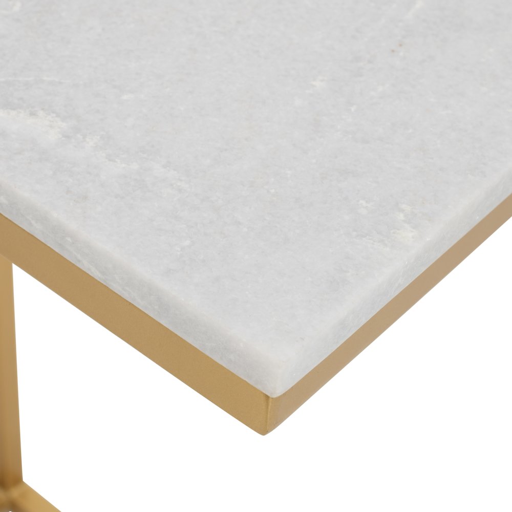 Aurora Solid Marble Modern Luxury Glam Accent C-Table (Set of 2). Picture 4
