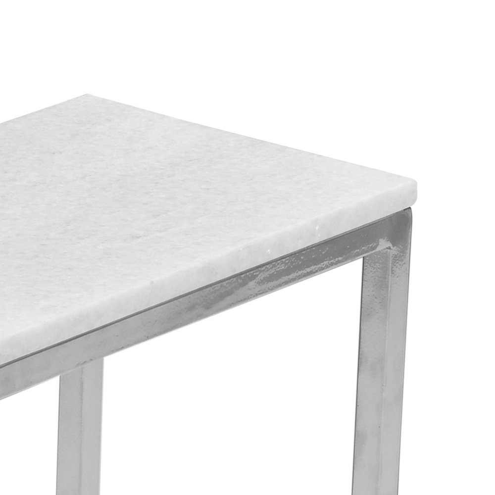 Aurora Solid Marble Modern Luxury Glam Accent C-Table (Set of 2). Picture 8