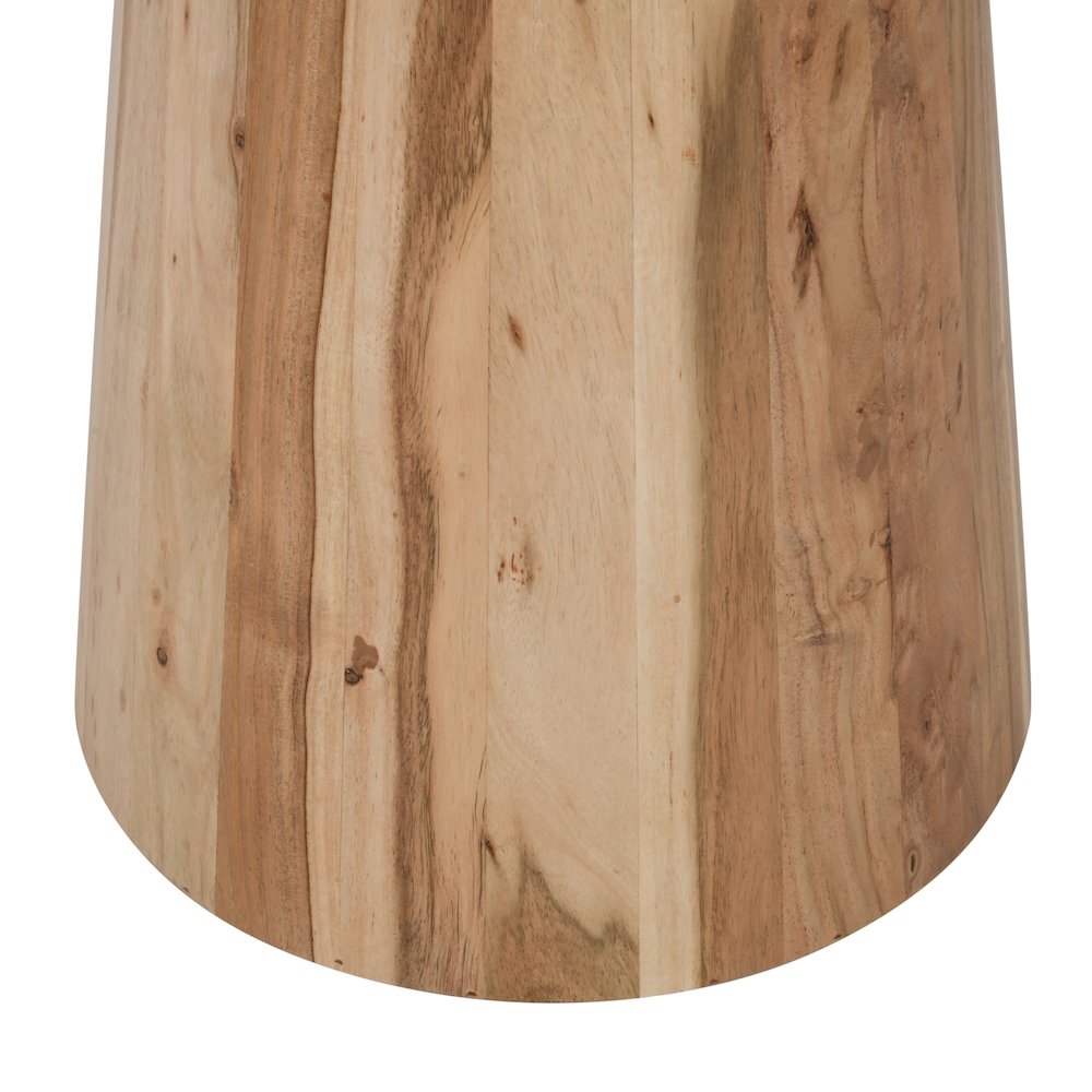 Nolan Luxury Mid-Century Modern 30" Round Marble and Wood Pedestal Dining Table. Picture 4