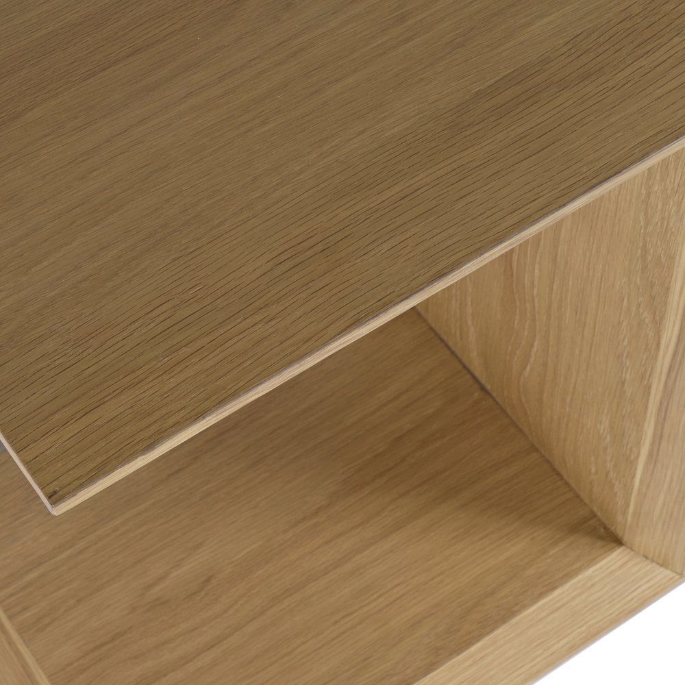 Nobu Modern Beveled Angle Wood Accent End C-Table. Picture 3