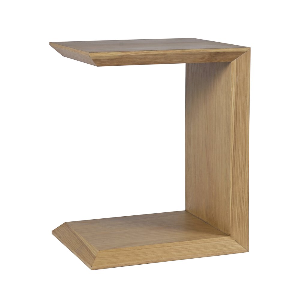 Nobu Modern Beveled Angle Wood Accent End C-Table. Picture 2