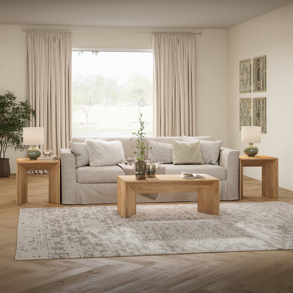 Lux Solid Wood Modern Angled End Table. Picture 10