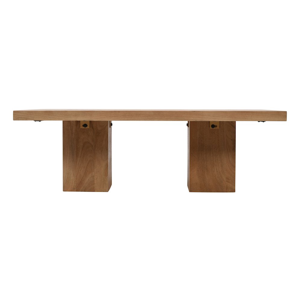 Modern Rustic 54" Solid Wood Double Pedestal Coffee Table. Picture 1