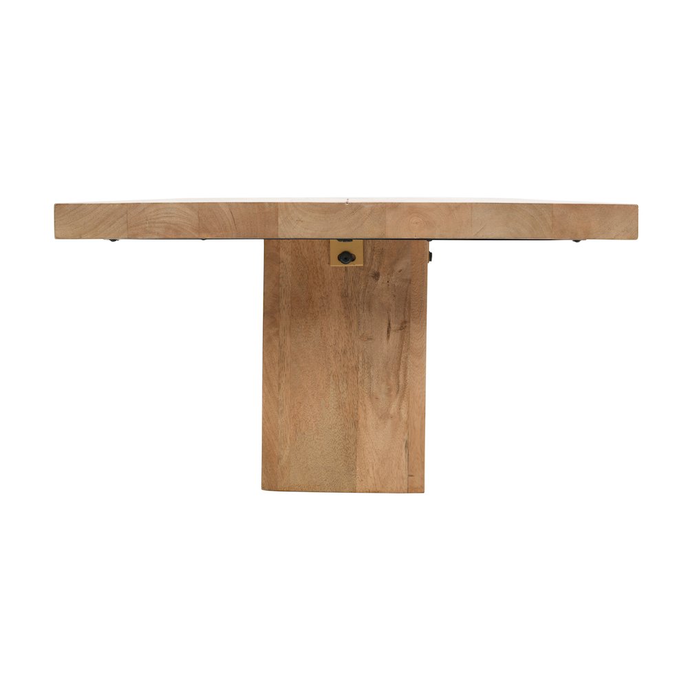 Modern Rustic 54" Solid Wood Double Pedestal Coffee Table. Picture 5