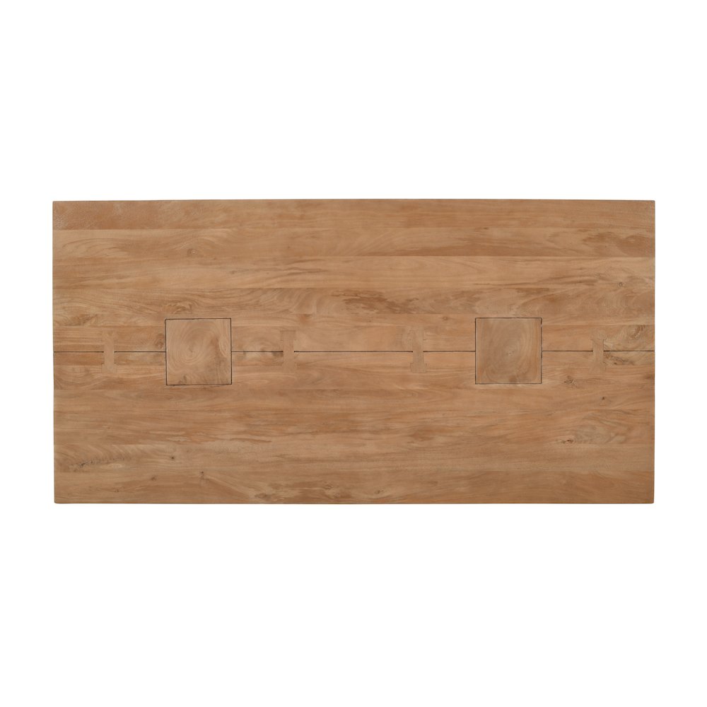 Modern Rustic 54" Solid Wood Double Pedestal Coffee Table. Picture 6