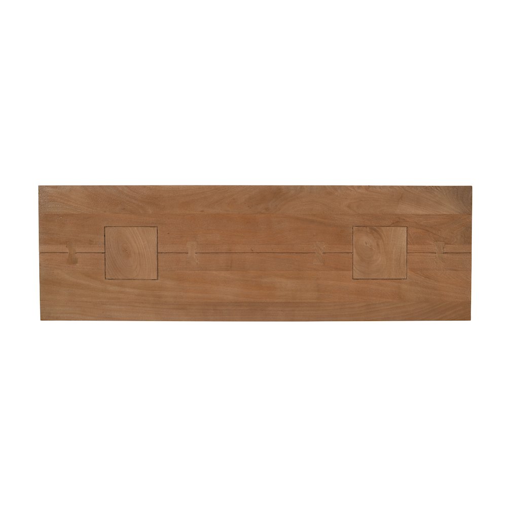 Modern Rustic 58" Solid Wood Double Pedestal Console Sofa Table. Picture 6