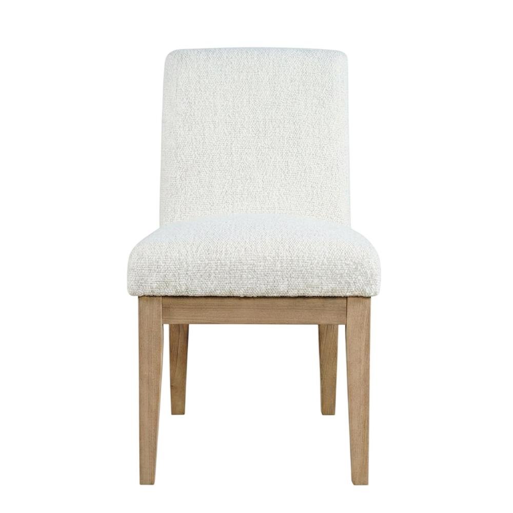 Solid Wood Upholstered Parsons Dining Chairs, Brown, Set of 2. Picture 2