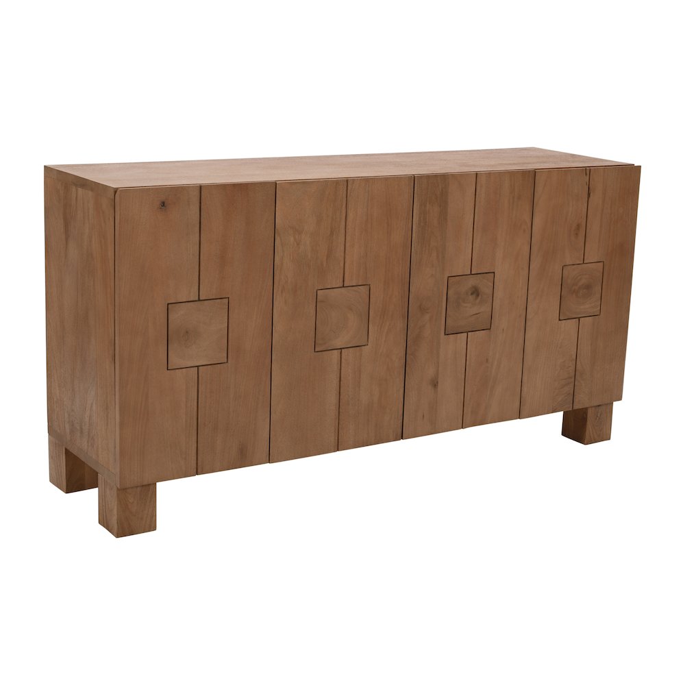 Sequoia 62" Modern Rustic Solid Wood Four Door Sideboard Storage Cabinet. Picture 2