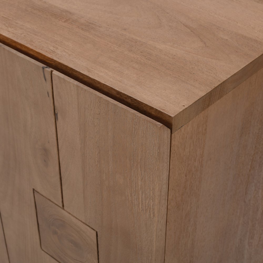 Sequoia 62" Modern Rustic Solid Wood Four Door Sideboard Storage Cabinet. Picture 3