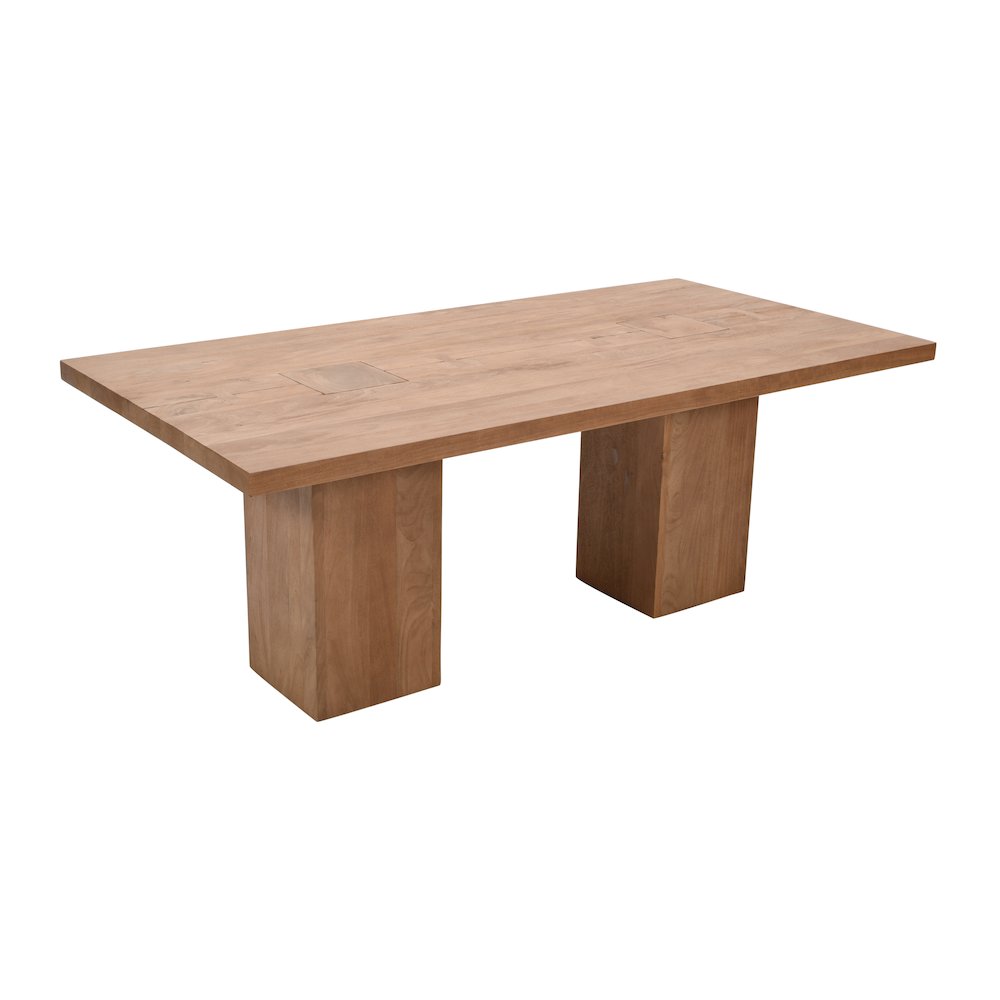 79" Rustic Modern Luxury Solid Wood Butcher Block Double Pedestal Dining Table. Picture 2