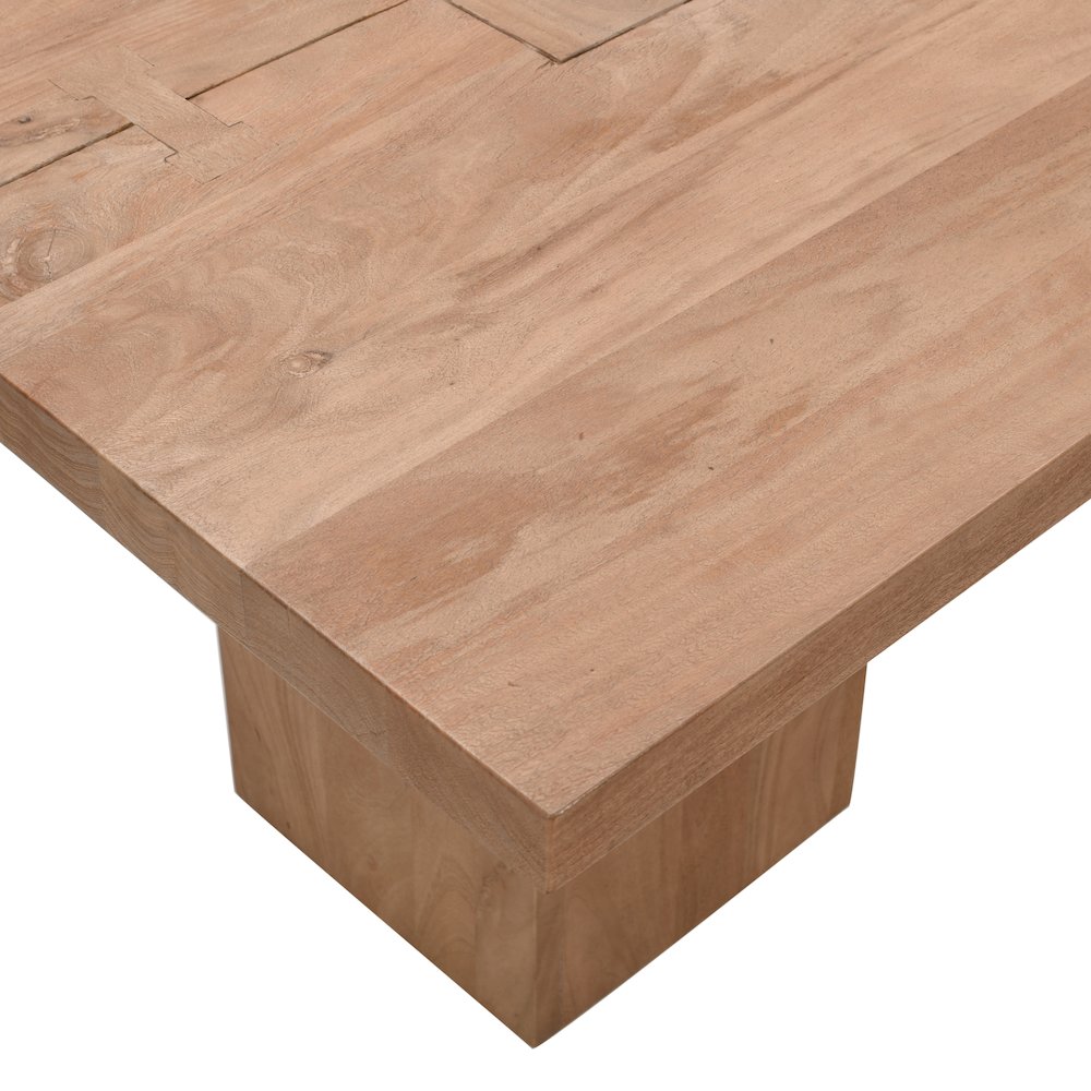 79" Rustic Modern Luxury Solid Wood Butcher Block Double Pedestal Dining Table. Picture 4