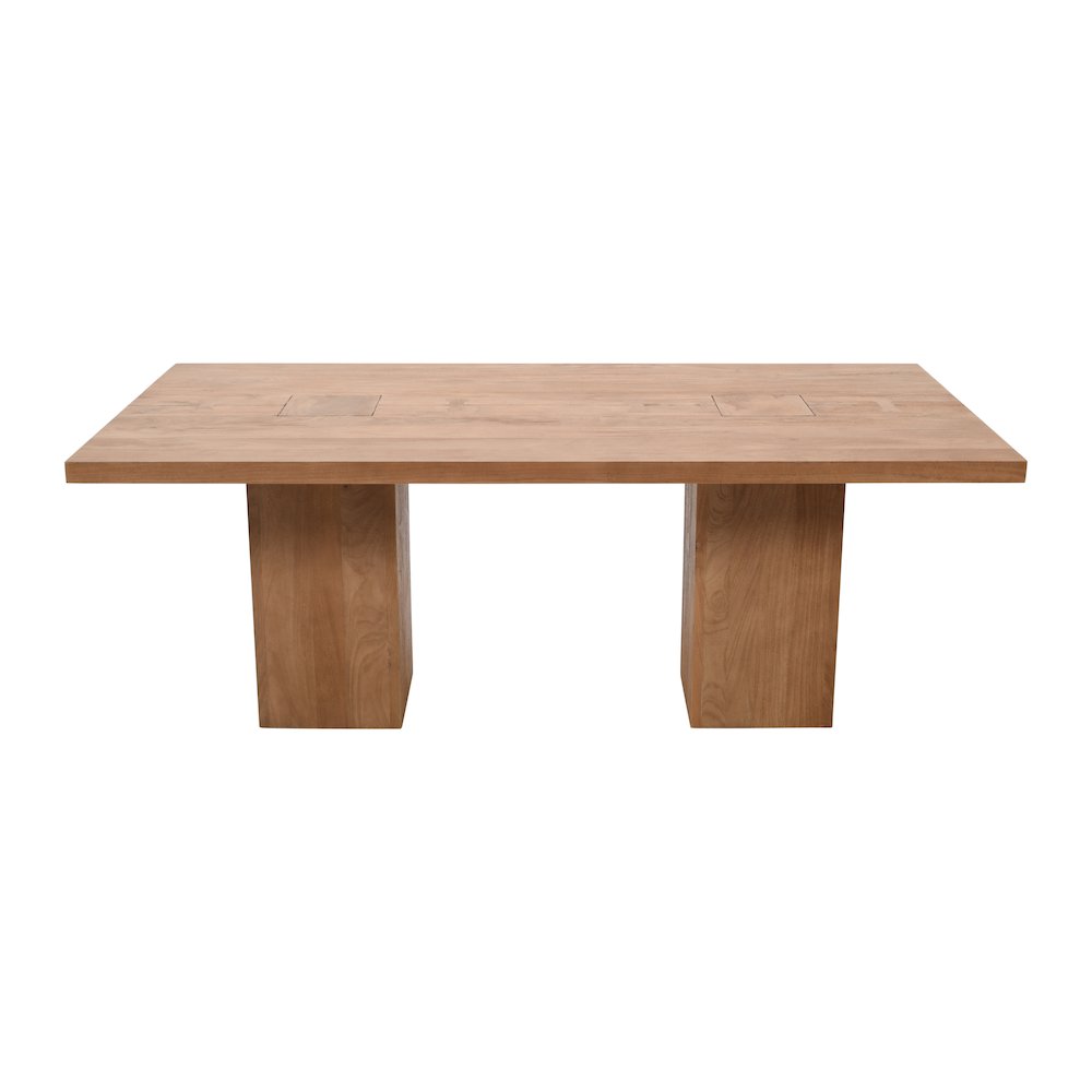 79" Rustic Modern Luxury Solid Wood Butcher Block Double Pedestal Dining Table. Picture 1