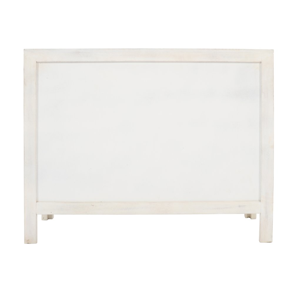 Jolie Rustic Solid Wood Global Boho Hand Carved Accent Chest with Three Drawers. Picture 7