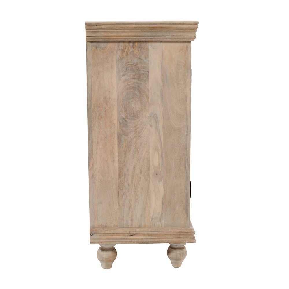 Adele 71" Hand Carved Solid Wood Rustic Four-Door Sideboard Cabinet. Picture 9