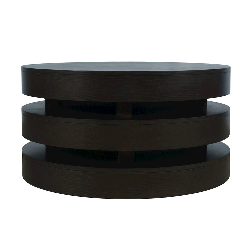 Mid-Century Modern Floating Sculpture Round Layered Coffee Table. Picture 1