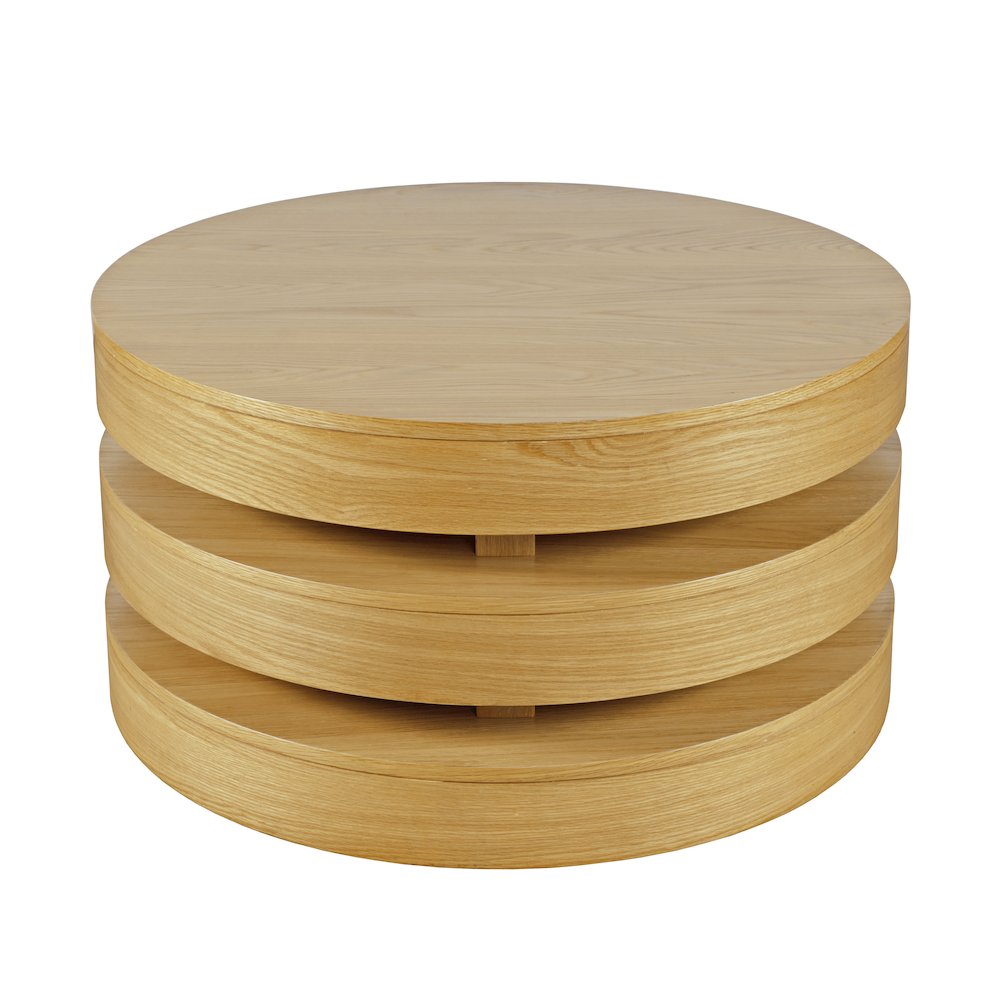 Mid-Century Modern Floating Sculpture Round Layered Coffee Table. Picture 2