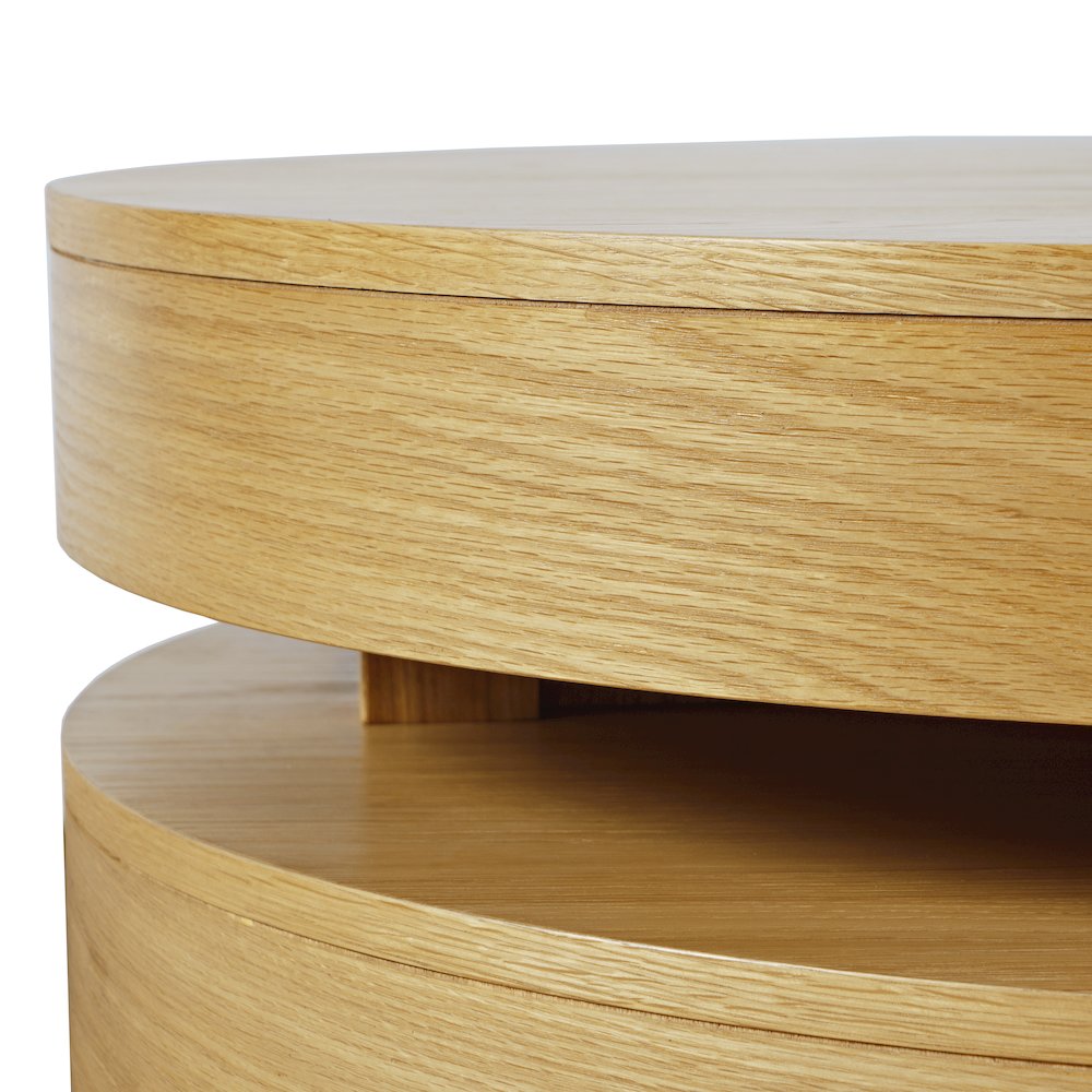 Mid-Century Modern Floating Sculpture Round Layered Coffee Table. Picture 3