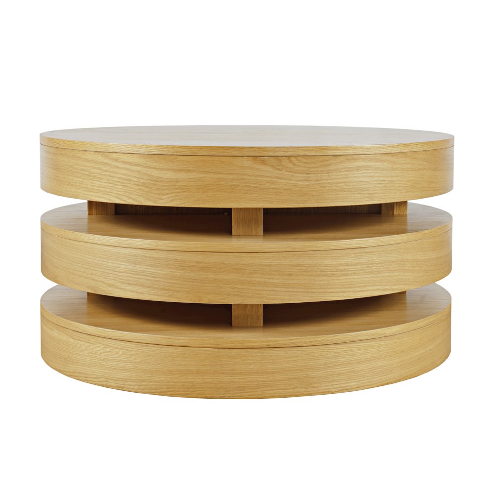 Mid-Century Modern Floating Sculpture Round Layered Coffee Table. Picture 1