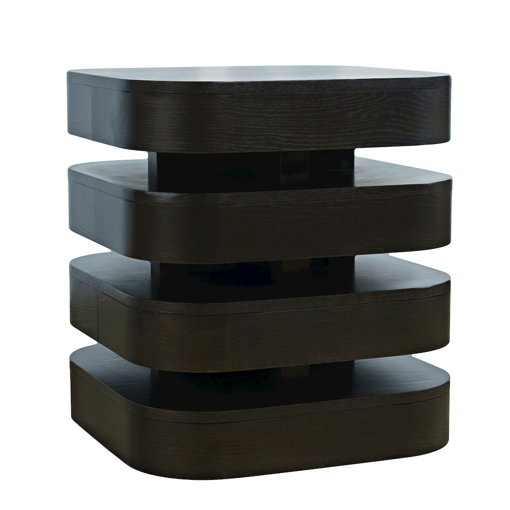 Brix Mid-Century Modern Floating Sculpture Layered Square End Table. Picture 2