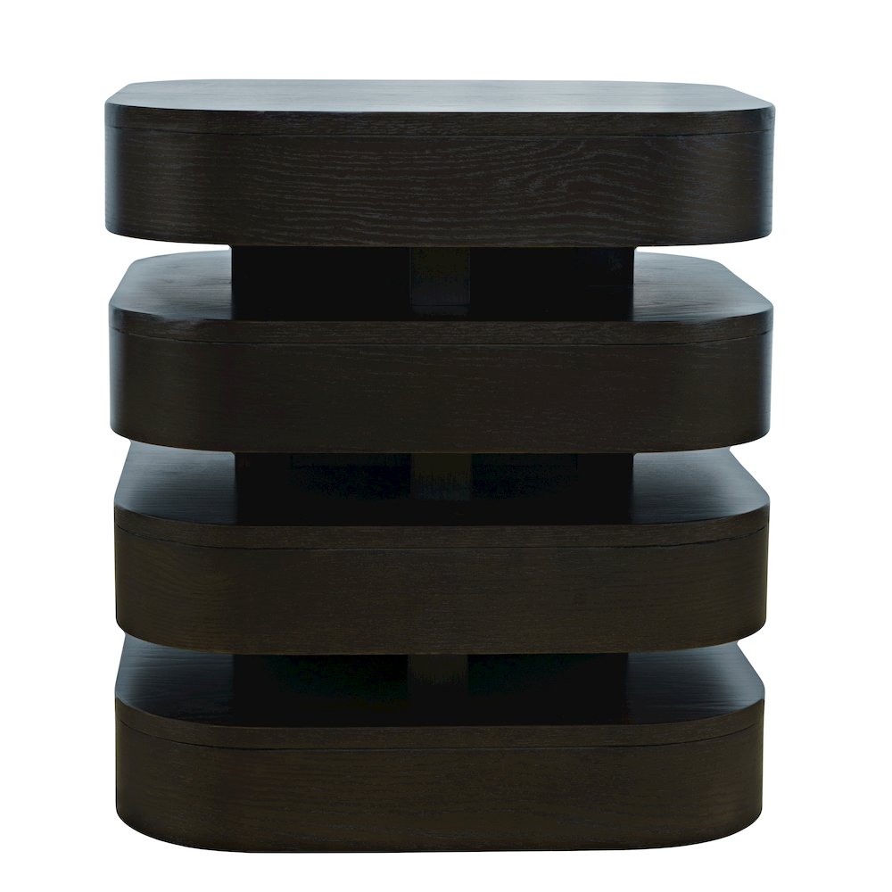 Brix Mid-Century Modern Floating Sculpture Layered Square End Table. Picture 1