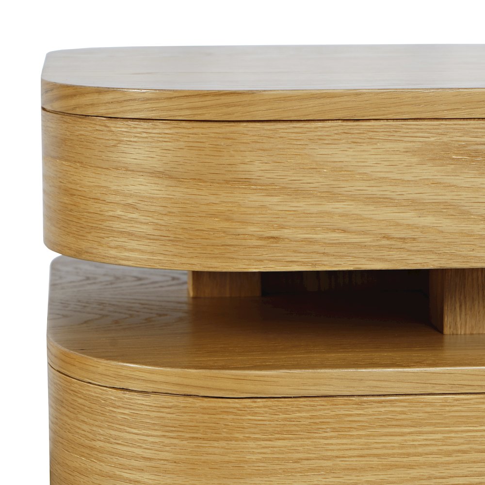 Brix Mid-Century Modern Floating Sculpture Layered Square End Table. Picture 3