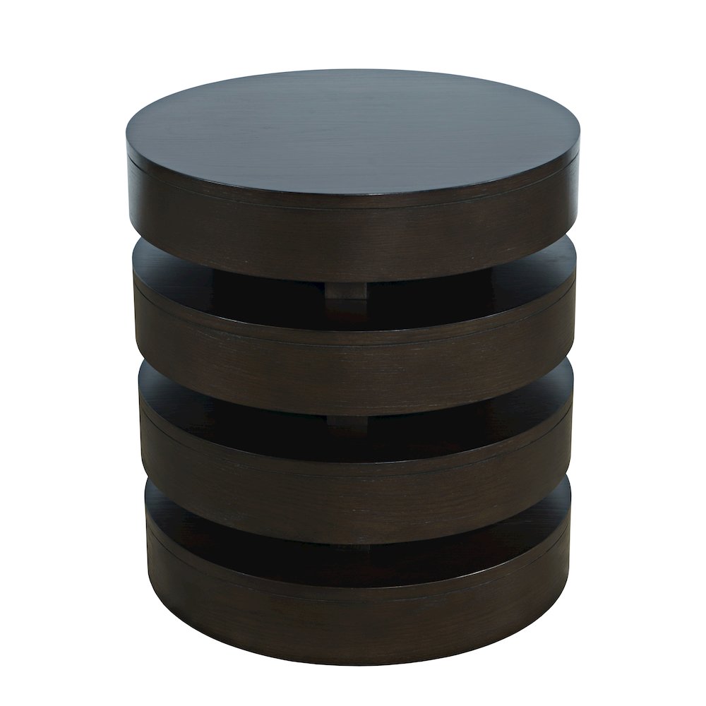Brix Mid-Century Modern Floating Sculpture Layered Round End Table. Picture 2