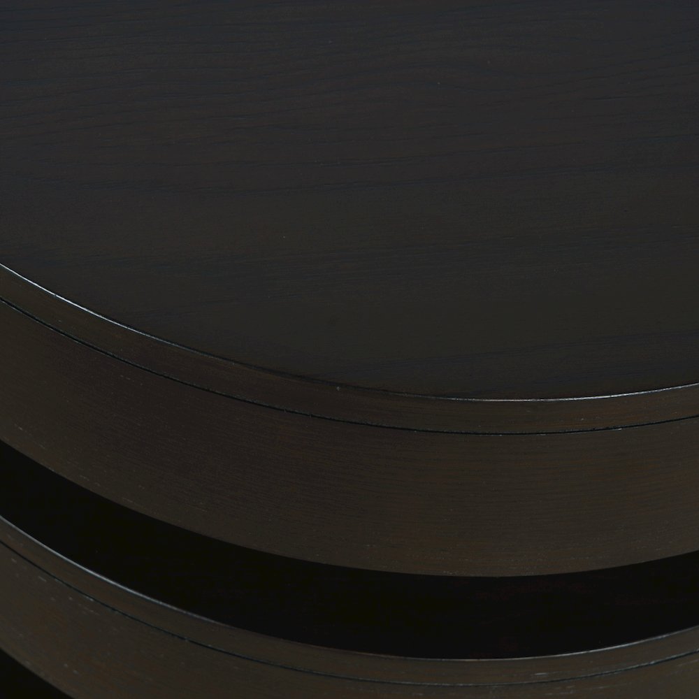 Brix Mid-Century Modern Floating Sculpture Layered Round End Table. Picture 4