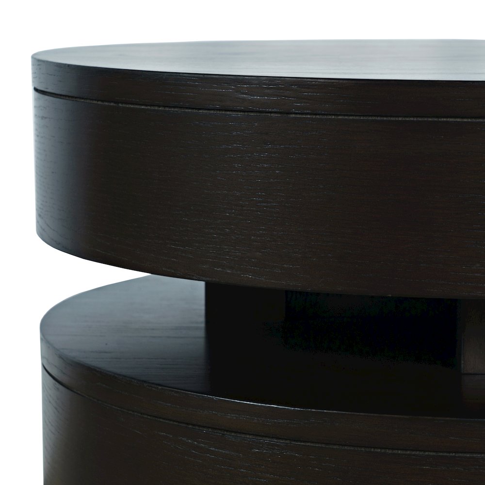 Brix Mid-Century Modern Floating Sculpture Layered Round End Table. Picture 3