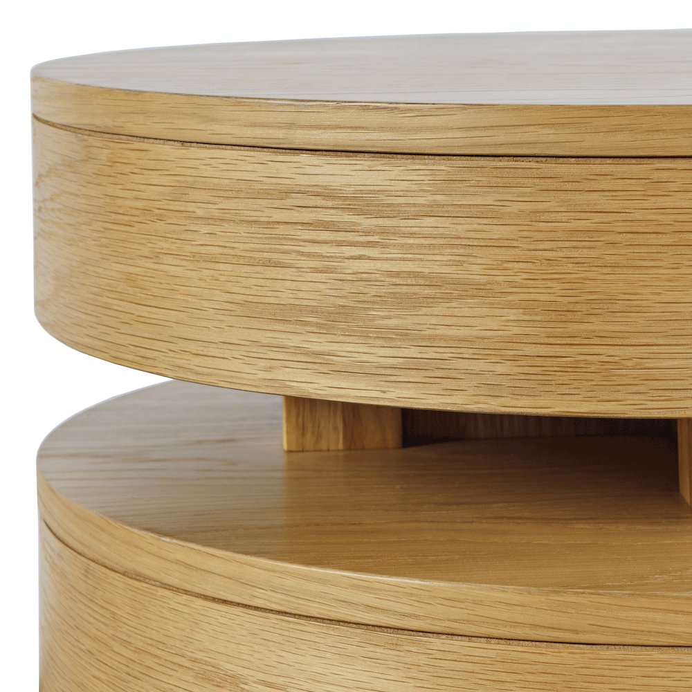 Brix Mid-Century Modern Floating Sculpture Layered Round End Table. Picture 3