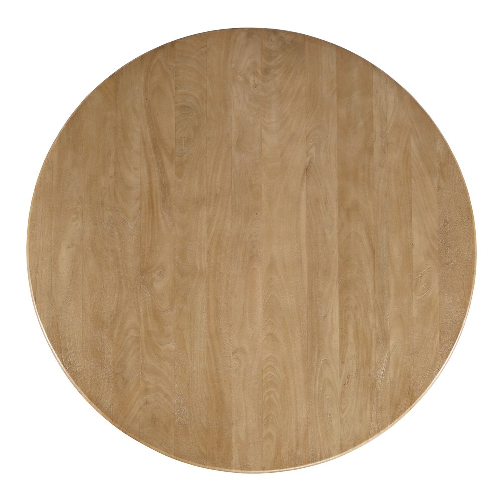 Breck Solid Wood 48" Round Mid-Century Modern Fluted Pedestal Dining Table. Picture 6