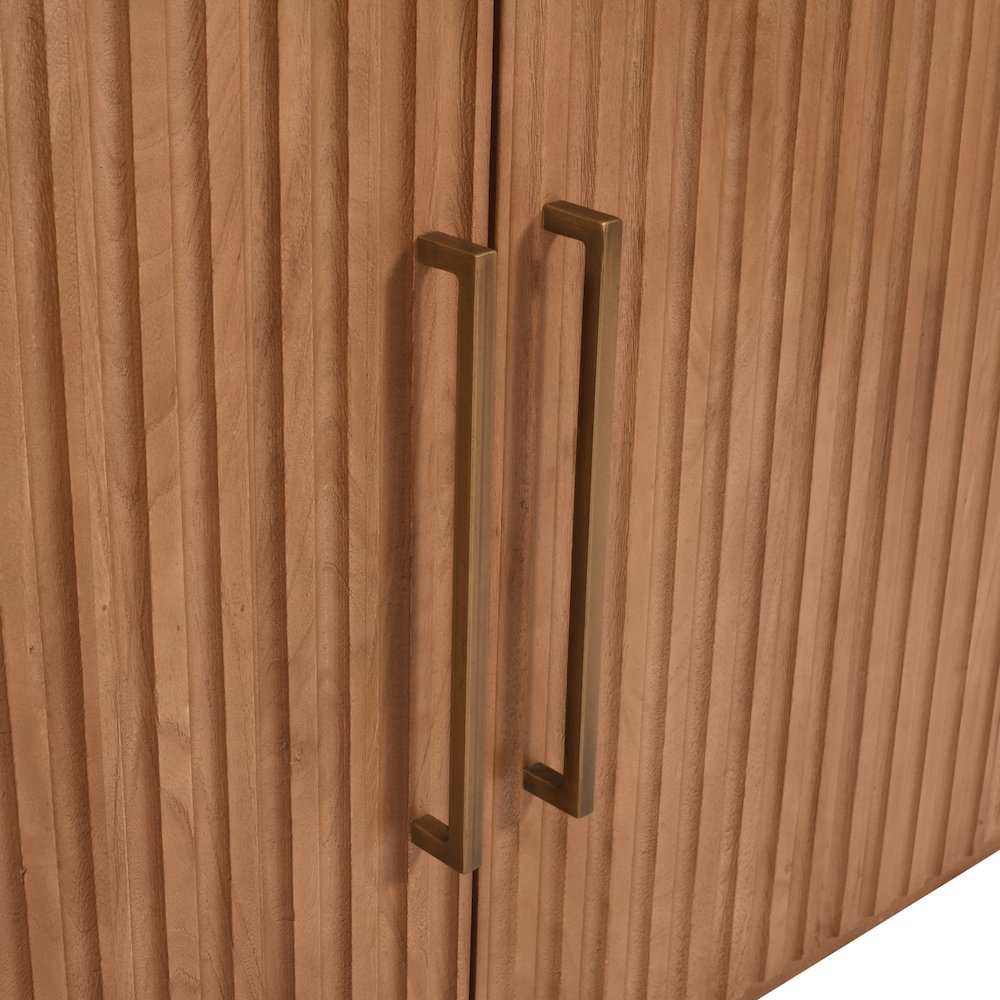 Breck Solid Wood 60" Mid-Century Modern Curved Sideboard Bar Storage Cabinet. Picture 3