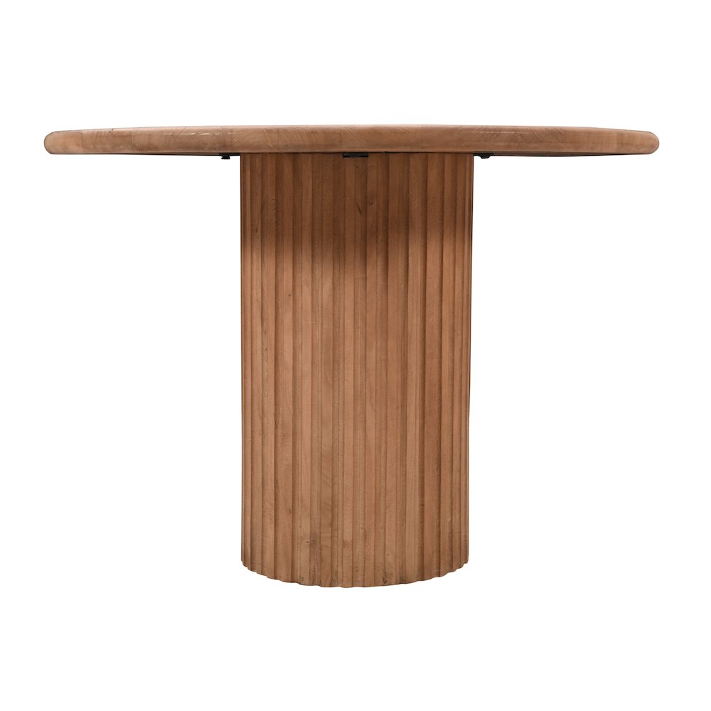 Breck Solid Wood 84" Mid-Century Modern Fluted Double Pedestal Dining Table. Picture 5