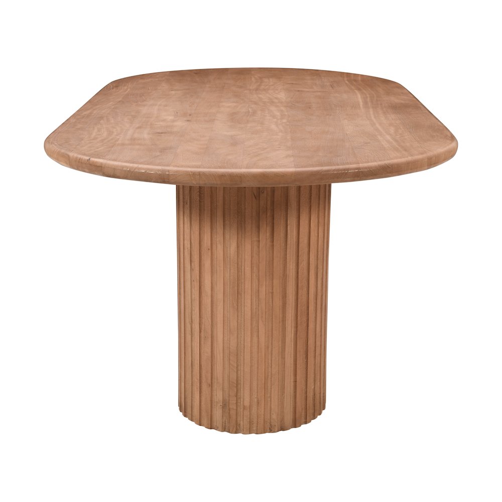 Breck Solid Wood 84" Mid-Century Modern Fluted Double Pedestal Dining Table. Picture 4