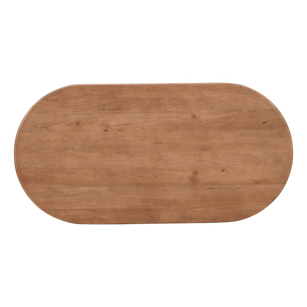 Breck Solid Wood 84" Mid-Century Modern Fluted Double Pedestal Dining Table. Picture 6