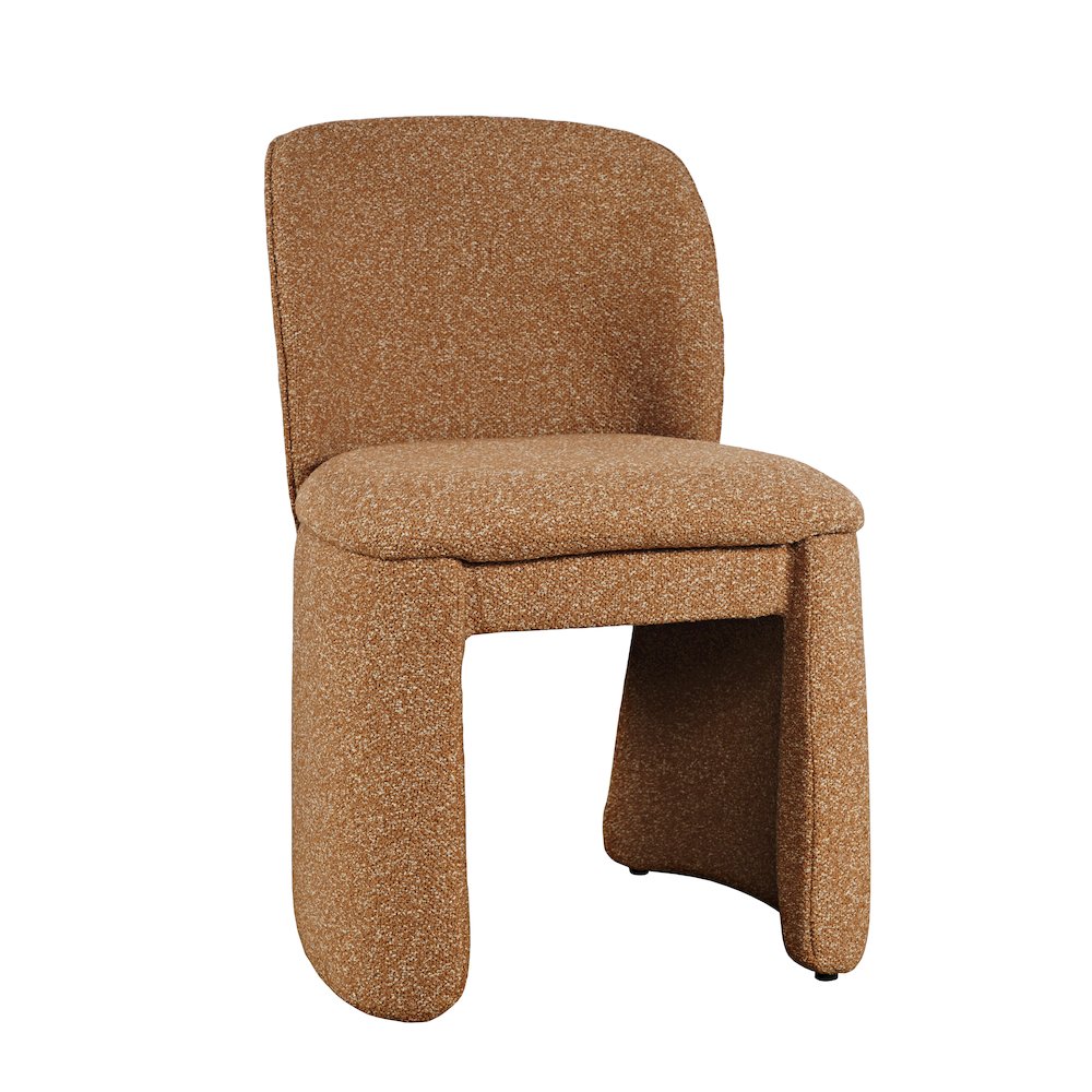 Breck Mid-Century Modern Curved Upholstered Dining Chair - Set of 2. Picture 3