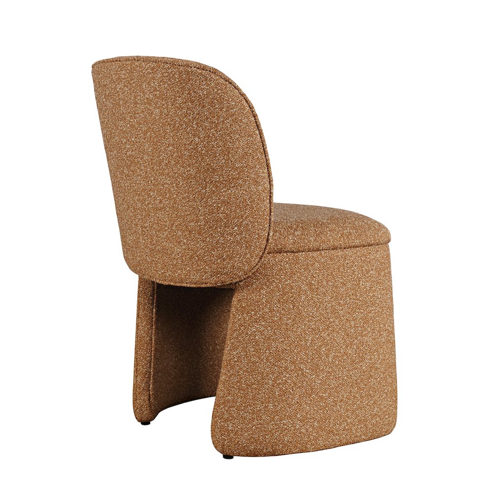 Breck Mid-Century Modern Curved Upholstered Dining Chair - Set of 2. Picture 6