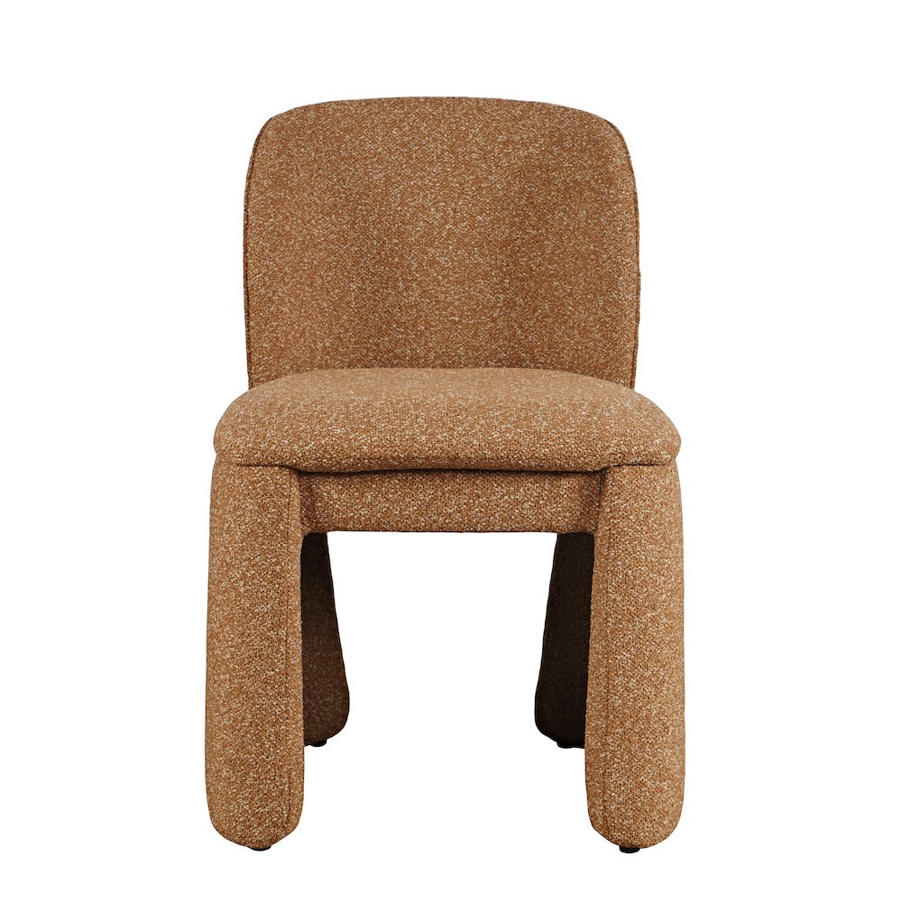 Breck Mid-Century Modern Curved Upholstered Dining Chair - Set of 2. Picture 2