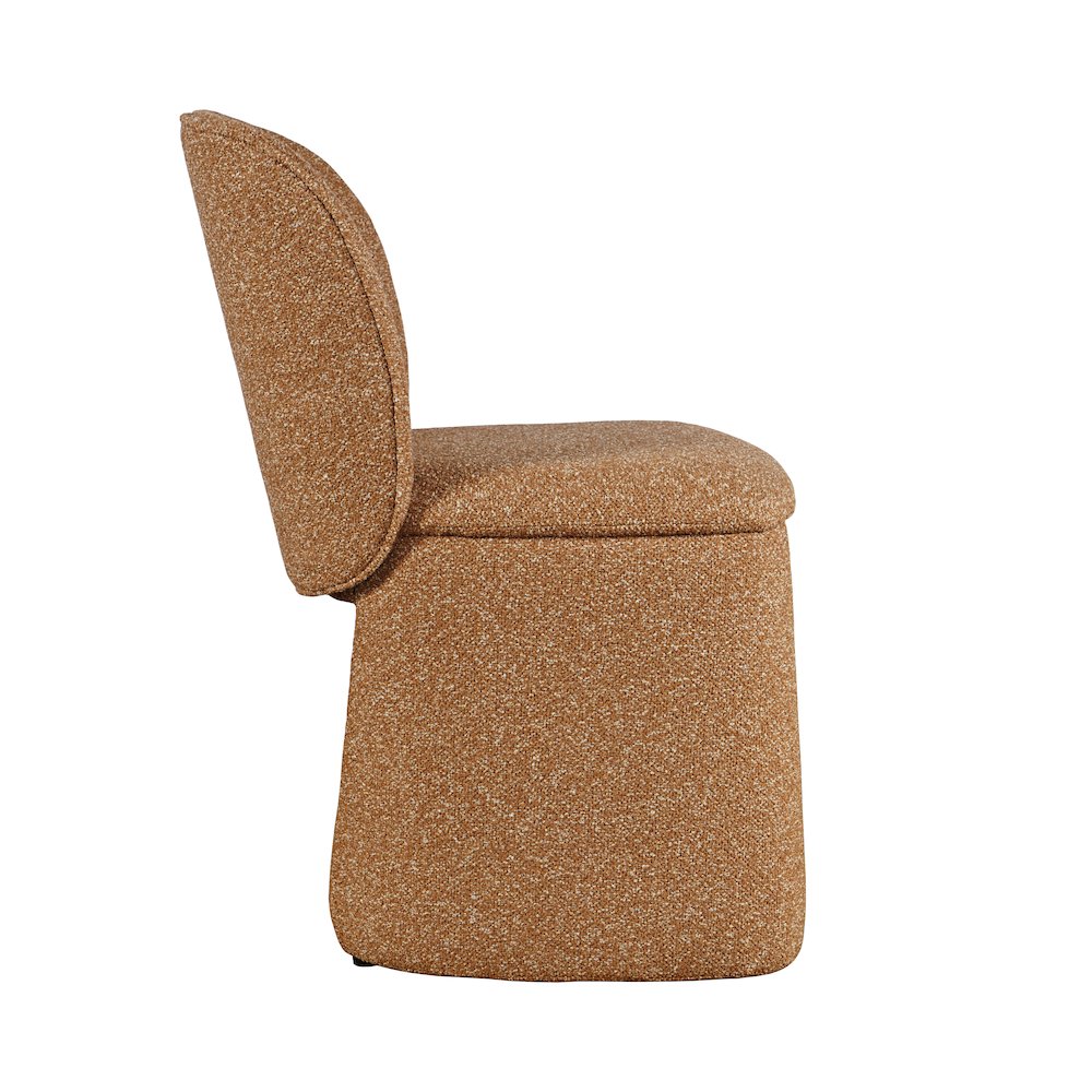Breck Mid-Century Modern Curved Upholstered Dining Chair - Set of 2. Picture 5