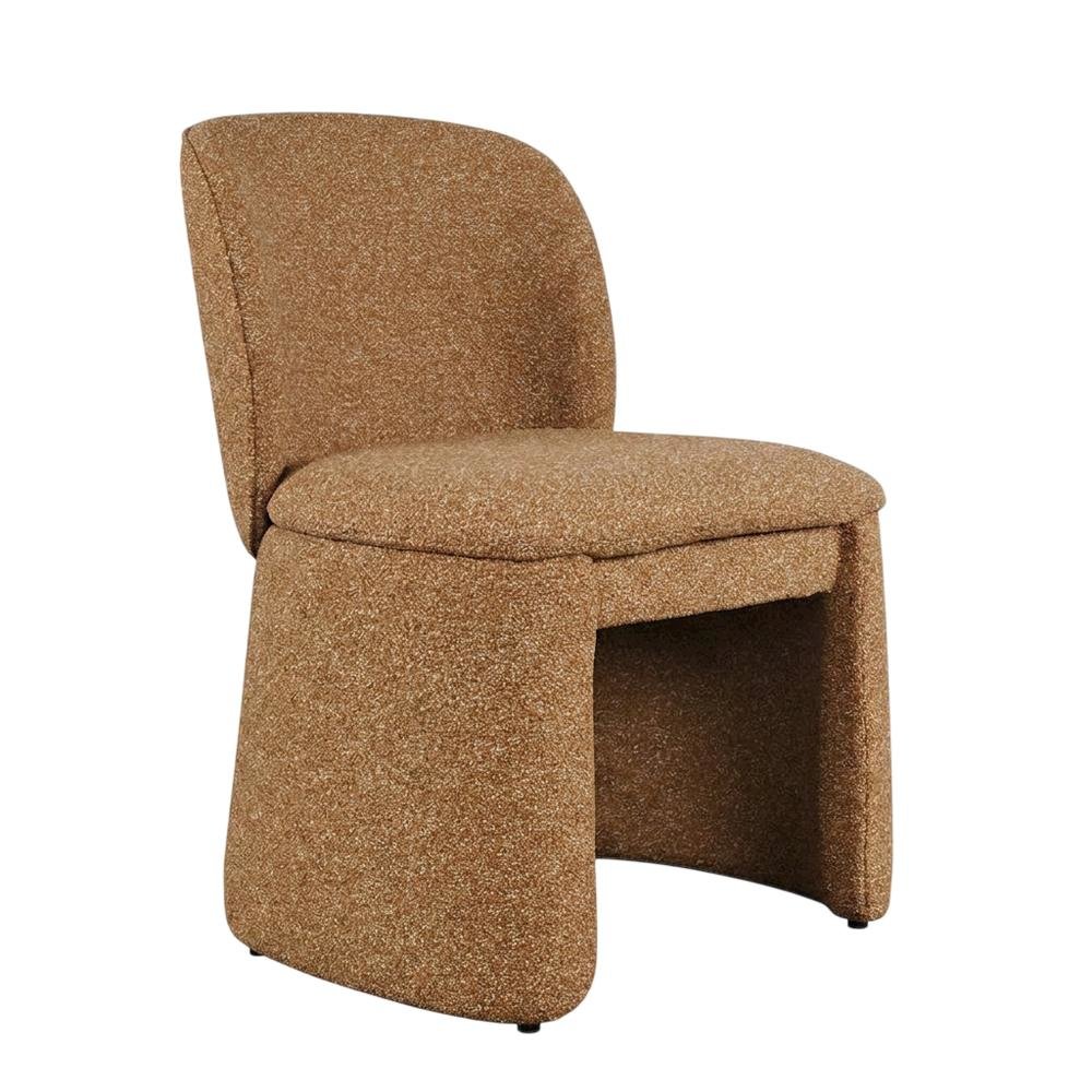 Polyester-Upholstered Mid-Century Modern Curved Dining Chairs, Brick, Set of 2. Picture 5
