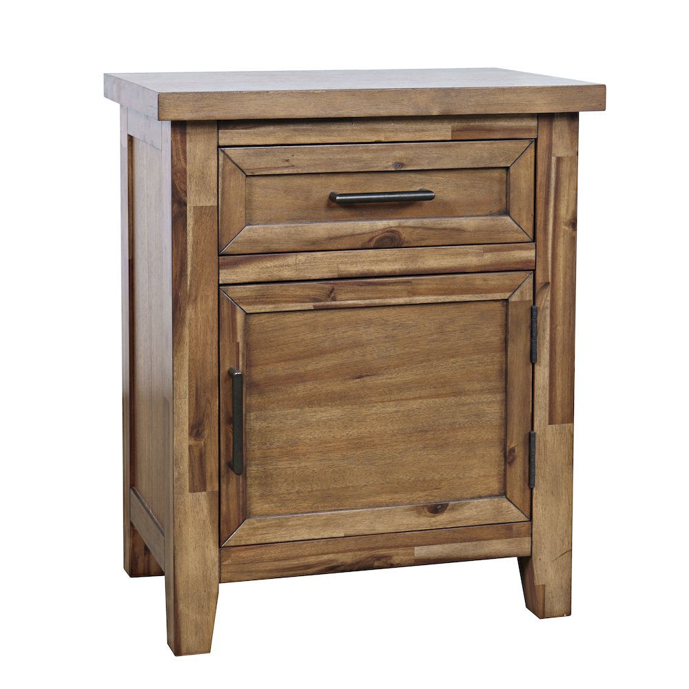 Claremont Transitional Rustic Wood Accent End Table with Storage. Picture 2