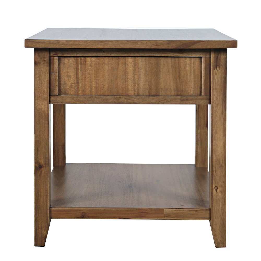 Claremont Transitional Rustic Wood Square End Table with Storage. Picture 6