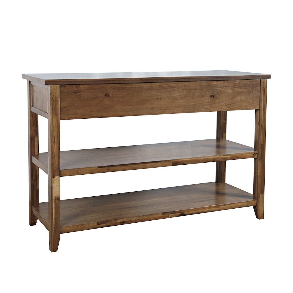 Claremont 50" Transitional Rustic Wood Sofa Console Table with Storage. Picture 7