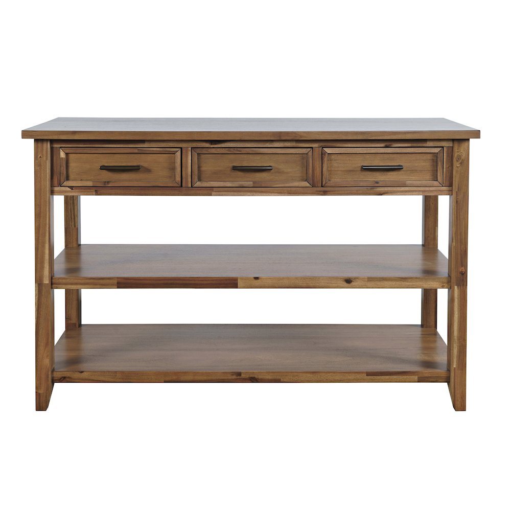Claremont 50" Transitional Rustic Wood Sofa Console Table with Storage. Picture 1