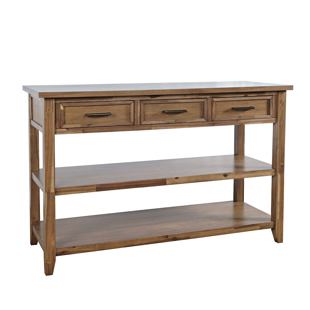 Claremont 50" Transitional Rustic Wood Sofa Console Table with Storage. Picture 2
