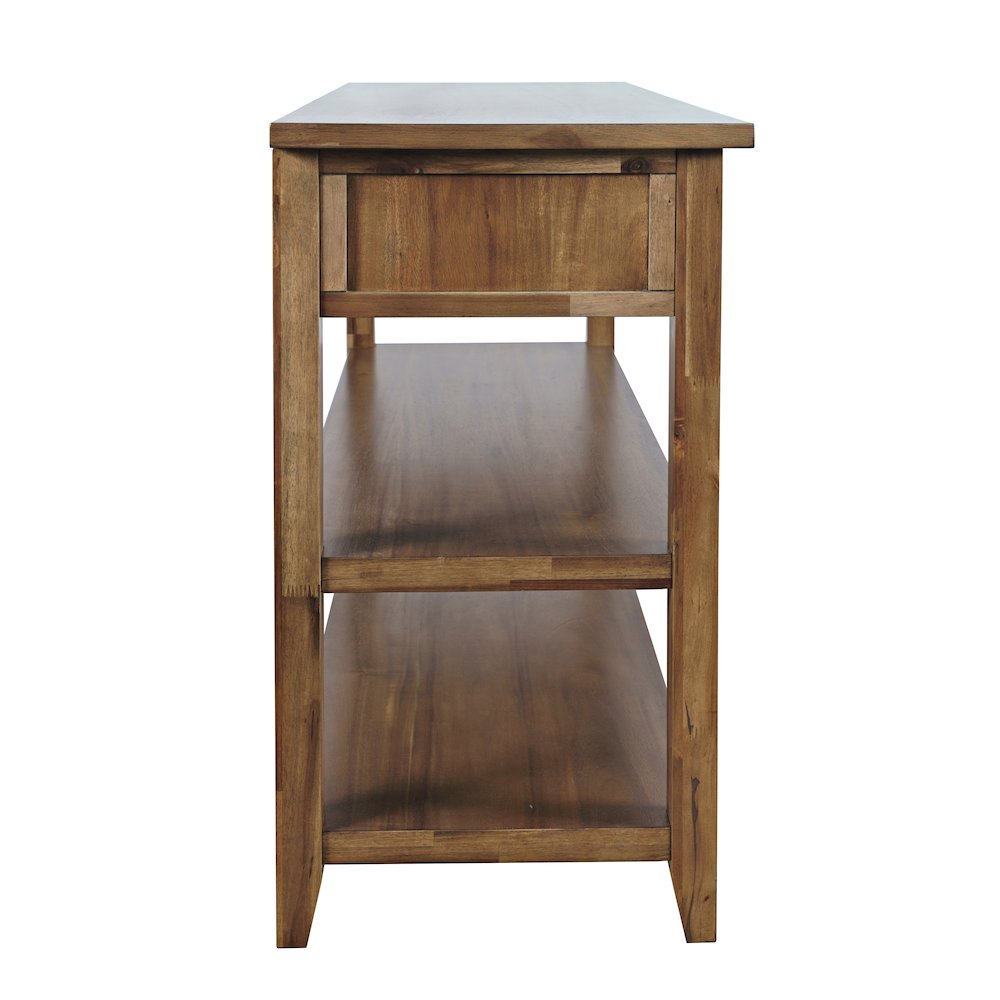 Claremont 50" Transitional Rustic Wood Sofa Console Table with Storage. Picture 5