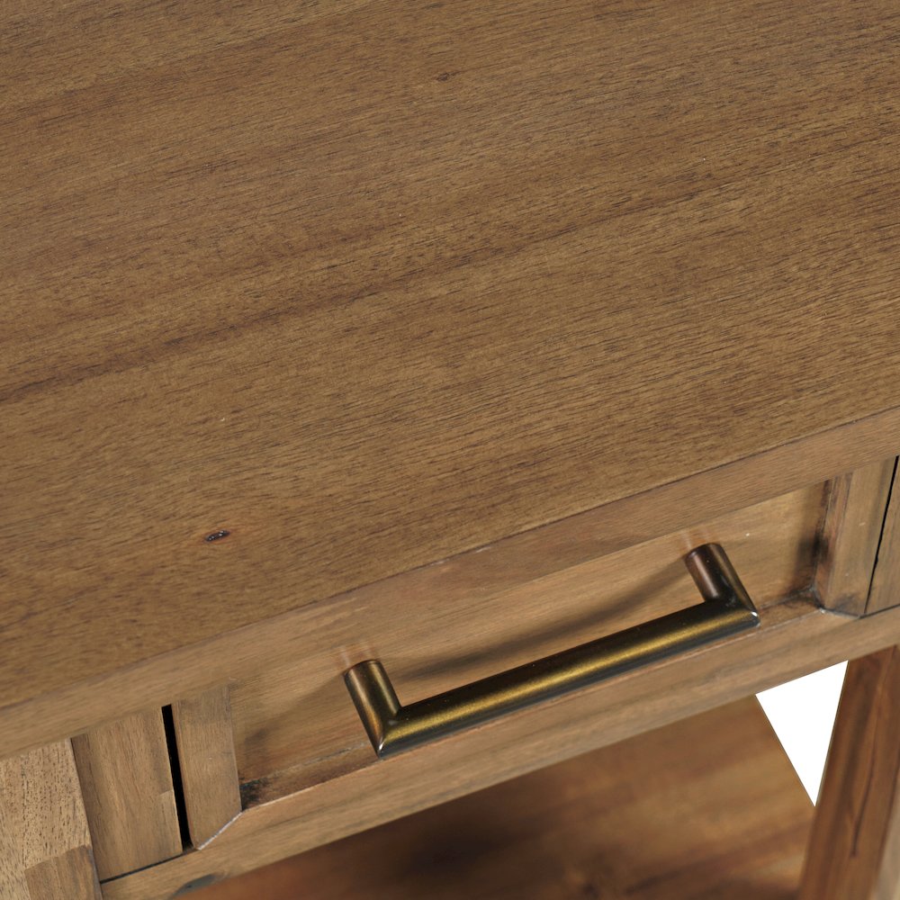 Claremont Transitional Rustic Wood USB Charging End Table with Storage. Picture 4