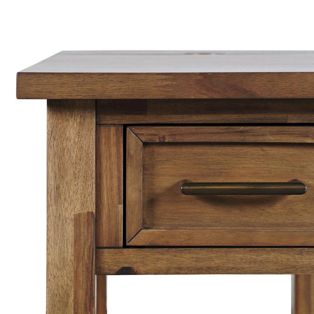 Claremont Transitional Rustic Wood USB Charging End Table with Storage. Picture 3