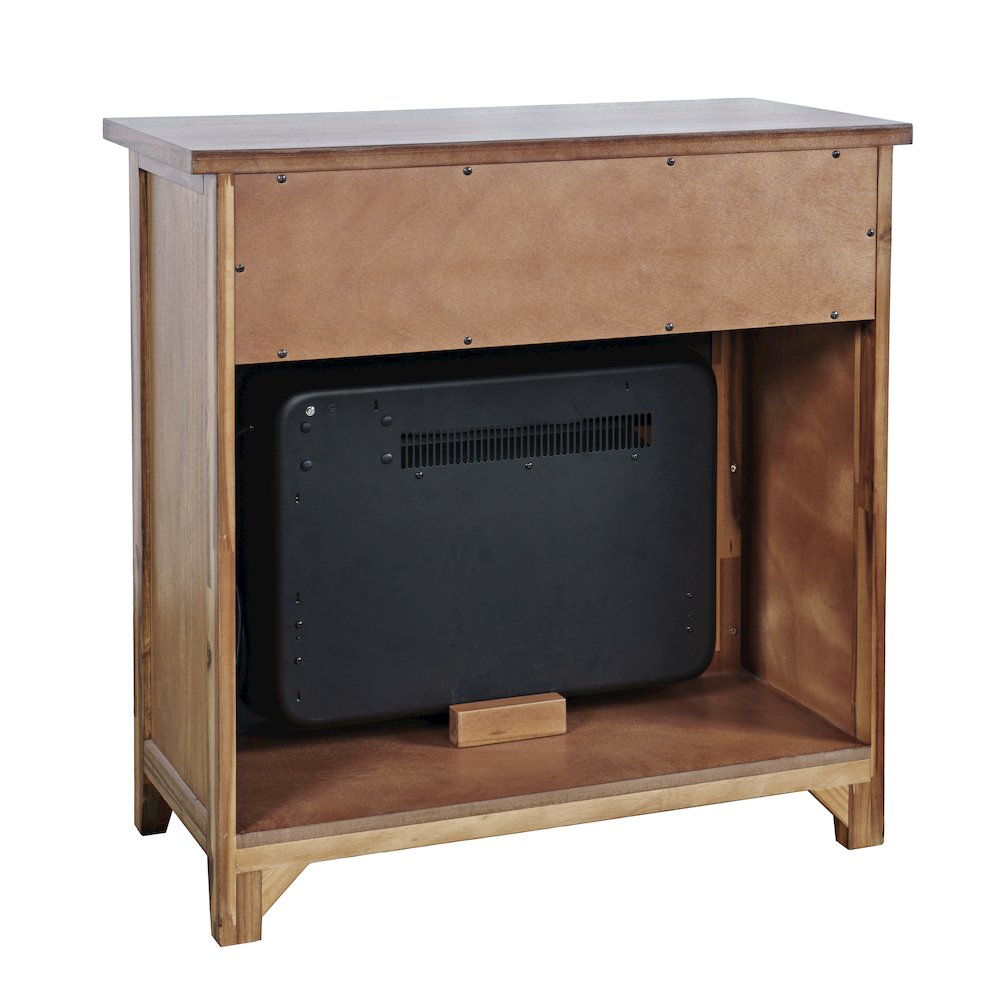 Transitional Rustic 32" Electric Fireplace Wire Brushed Console TV Stand. Picture 7