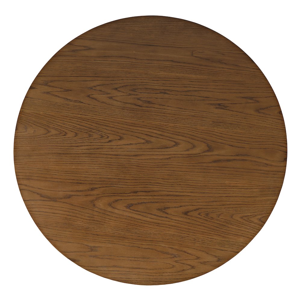40" Round Mid-Century Modern Fluted Pedestal Base Coffee Table. Picture 6