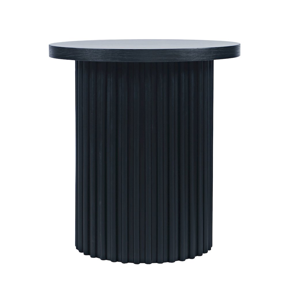 Auden 24" Round Mid-Century Modern Fluted Pedestal Base End Table. Picture 1